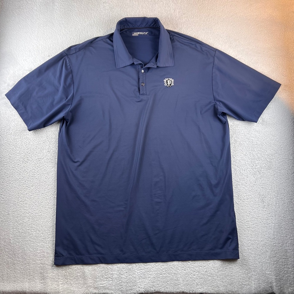Nike Golf Dri-FIT Polo Shirt Mens XXL Navy Blue Short Sleeve Embroidered Crest